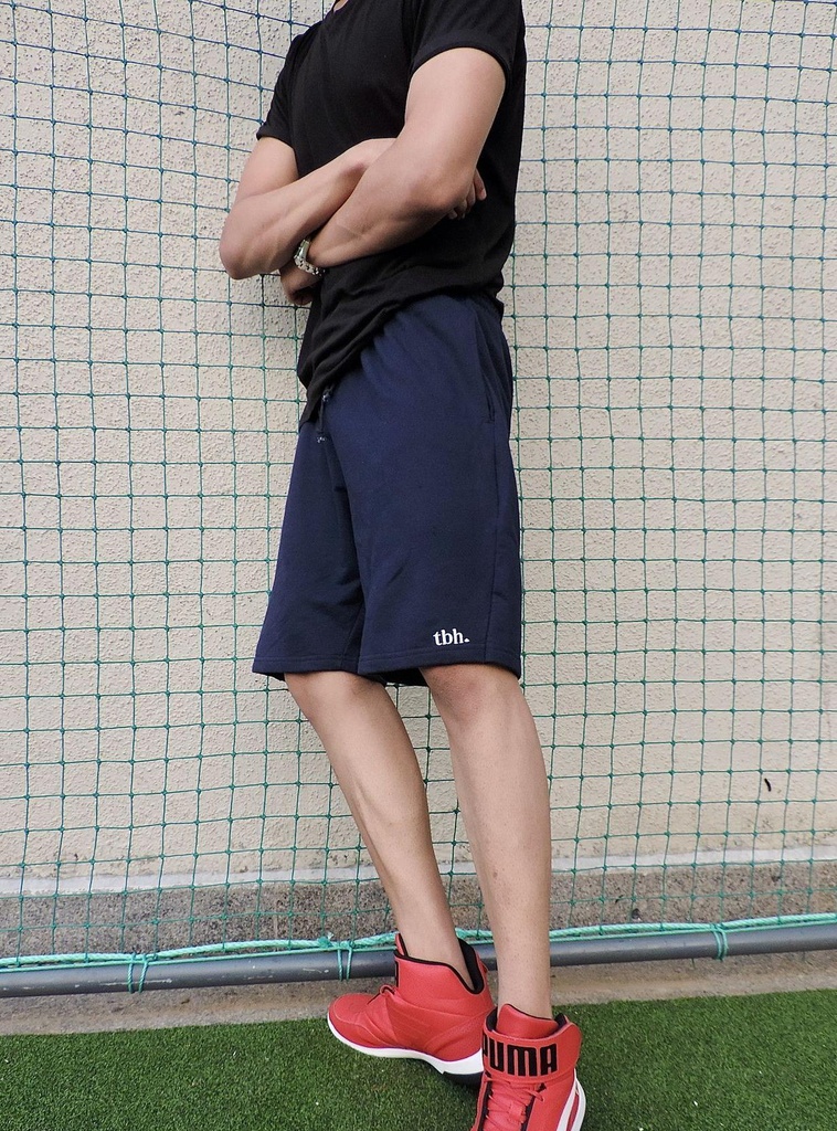 Navy Blue unisex sweatshorts.