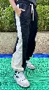 Black&White baggy parachute pants. 