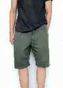 Olive green unisex sweatshorts.