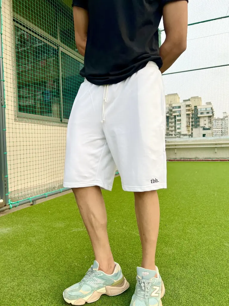 Sparkling white unisex sweatshorts